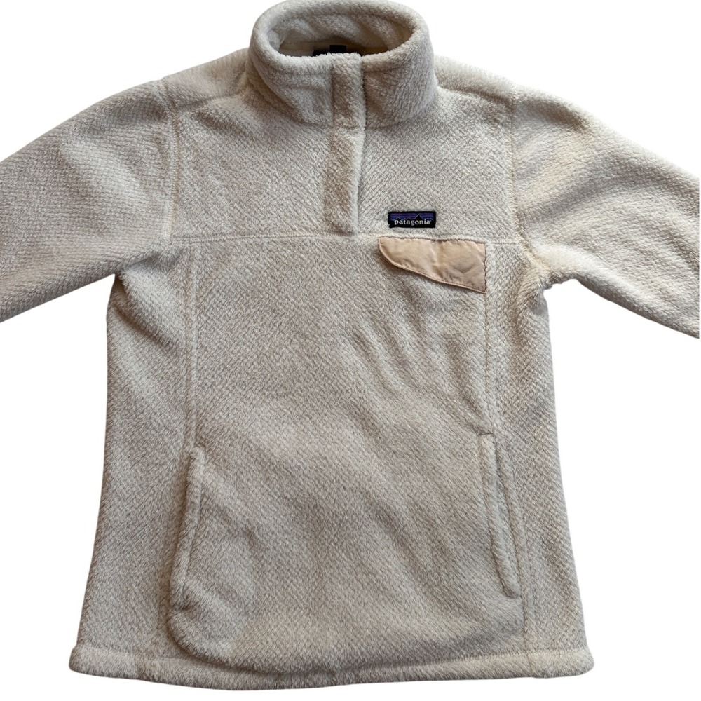 Patagonia Re-Tool Snap-T Pullover Women S Cream Polartec Fleece 25443 Excellent